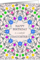 Daughter Abstract Flowers Birthday card