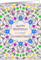 Godmother Abstract Flowers Birthday card