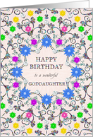 Goddaughter Abstract Flowers Birthday card
