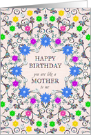 Like a MotherTo Me Abstract Flowers Birthday card