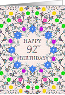 92nd Birthday Abstract Flowers card