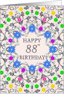 88th Birthday Abstract Flowers card