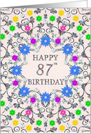 87th Birthday Abstract Flowers card