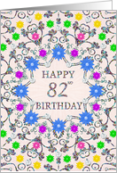 82nd Birthday Abstract Flowers card