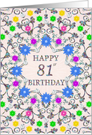 81st Birthday Abstract Flowers card