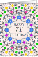 71st Birthday Abstract Flowers card