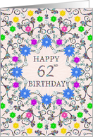 62nd Birthday Abstract Flowers card