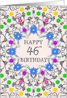 46th Birthday Abstract Flowers card