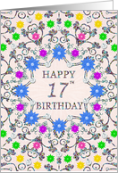 17th Birthday Abstract Flowers card