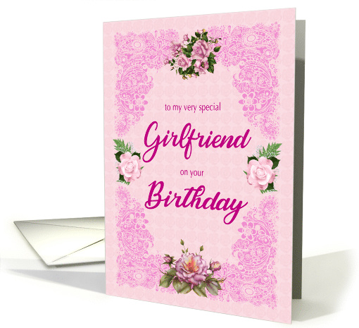 Girlfriend Birthday with Roses card (1732650)