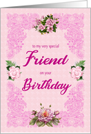 Friend Birthday with Roses card