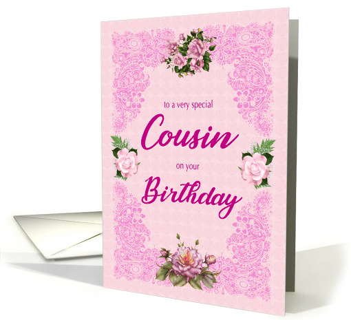 Cousin Birthday with Roses card (1732662)