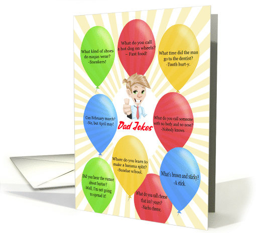 Dad Jokes Fathers Day with Balloons card (1733194)