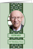 93rd Birthday Party Invitation Add a Picture and Name card