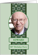 88th Birthday Party Invitation Add a Picture and Name card