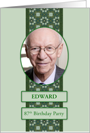 87th Birthday Party Invitation Add a Picture and Name card
