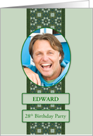 28th Birthday Party Invitation Add a Picture and Name card