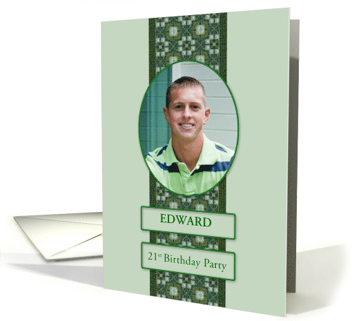 21st Birthday Party Invitation Add a Picture and Name card (1736450)