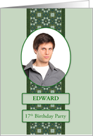 17th Birthday Party Invitation Add a Picture and Name card