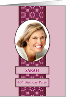 46th Pink Birthday Party Invitation Add a Picture and Name card