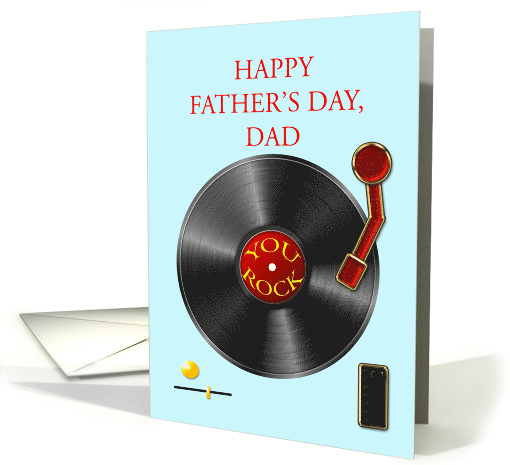 Dad Fathers Day Record Player You Rock card (1739504)