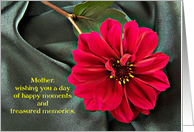 Mother Birthday Red Dahlia card