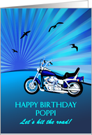 Poppi Birthday Motorbike Sunset card