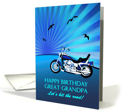 Great Grandpa Birthday Motorbike Sunset card (1739894)