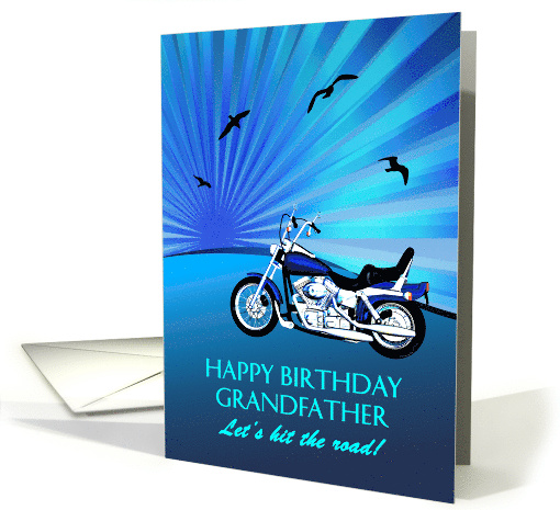 Grandfather Birthday Motorbike Sunset card (1739932)