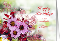 Mum Birthday Pink Flowers card