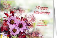 Grandmother Birthday Pink Flowers card
