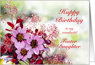 Foster Daughter Birthday Pink Flowers card