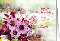 Moms Mothers Day Pink Flowers card