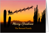 Add a Name To Christmas Santa and Reindeer Over The Desert card