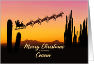 Cousin Christmas Santa and Reindeer Over The Desert card