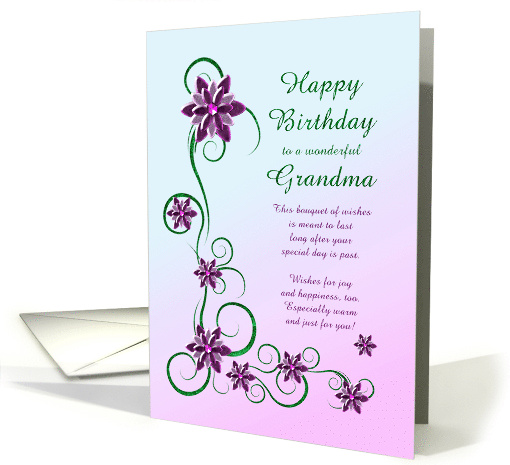 Grandma Birthday with Scrolls and Flowers card (1746376)