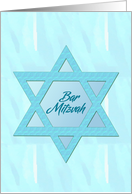 Congratulations Bar Mitzvah Blue Star of David card