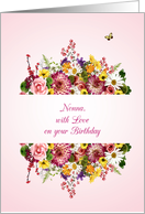 Nonna Birthday Divided Bouquet card