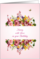 Nanny Birthday Divided Bouquet card