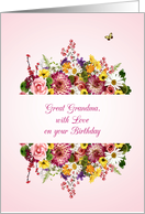 Great Grandma Birthday Divided Bouquet card