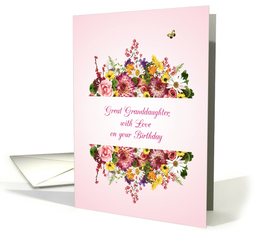 Great Granddaughter Birthday Divided Bouquet card (1749416)