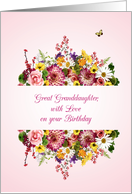 Great Granddaughter Birthday Divided Bouquet card