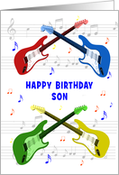 Son birthday Guitars and Music card