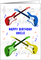 Uncle Birthday Guitars and Music card