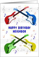 Neighbor Birthday Guitars and Music card