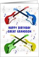 Great Grandson Birthday Guitars and Music card