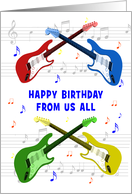 From Us All Birthday Guitars and Music card