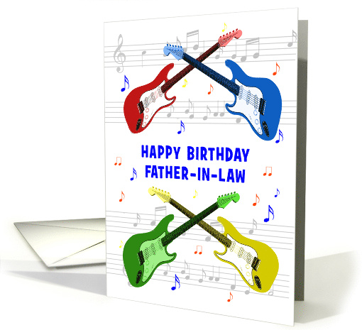 Father in Law Birthday Guitars and Music card (1750938)