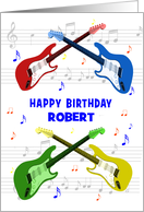 Add A Name Birthday Guitars and Music card