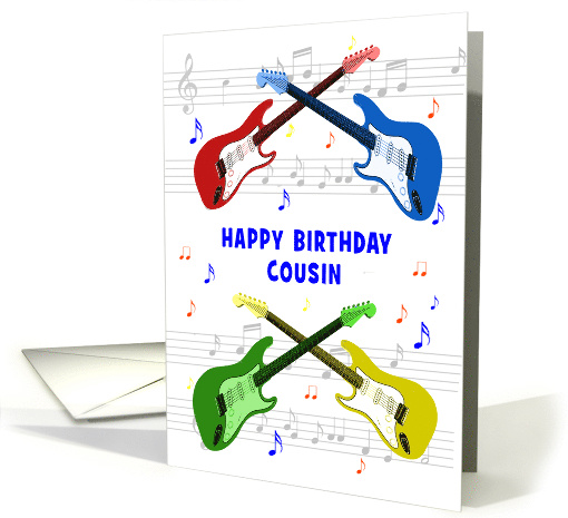 Cousin Birthday Guitars and Music card (1750946)